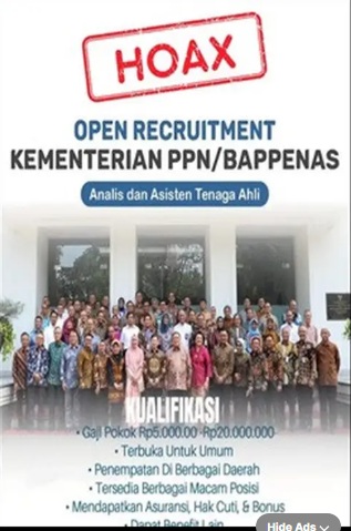 Lowongan Pekerjaan Sebagai Analisis dan Asisten Tenaga Ahli Kementerian PPN/BAPPENAS