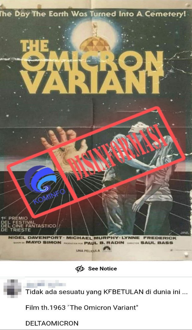 Poster Film The Omicron Variant yang Ditayangkan Tahun 1963