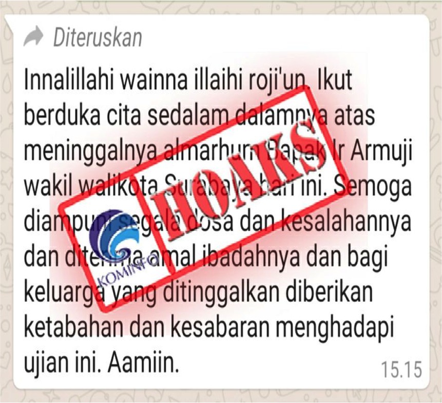 Wakil Wali Kota Surabaya Terpilih, Armuji Meninggal Dunia