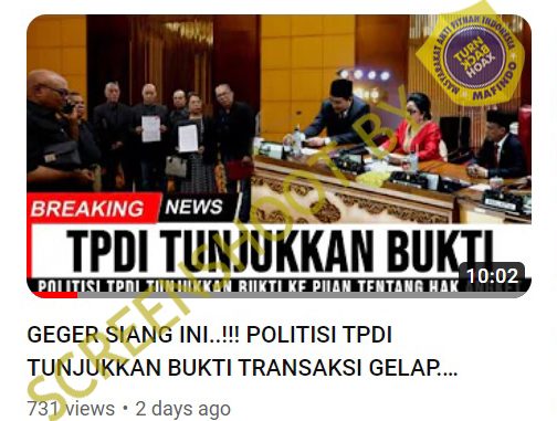 POLITISI TPDI TUNJUKKAN BUKTI TRANSAKSI GELAP KE PUAN MAHARANI DAN MINTA SEGERA JALANKAN HAK ANGKET