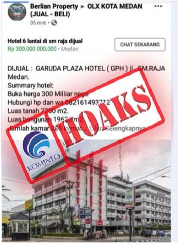 Garuda Plaza Hotel Dijual Rp 300 M