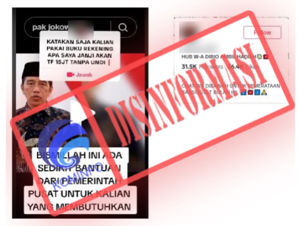 Akun WhatsApp Mengatasnamakan Presiden Jokowi Bagikan Bansos Rp15 Juta