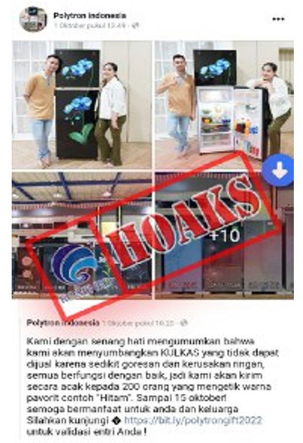 Polytron Sumbangkan Kulkas Lewat Facebook ke 200 Orang