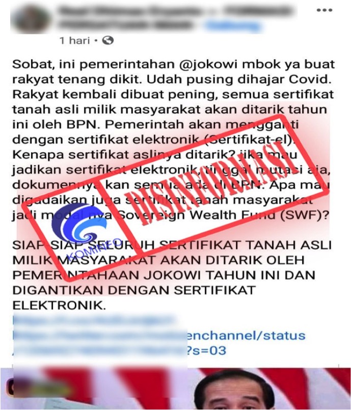 BPN Dalam Waktu Dekat akan Tarik Semua Sertifikat Tanah Milik Masyarakat untuk Diganti Menjadi Sertifikat Elektronik