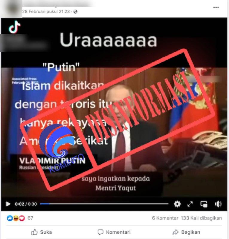 Video Putin Ancam Menteri Agama Yaqut Minta Maaf ke Umat Islam Indonesia