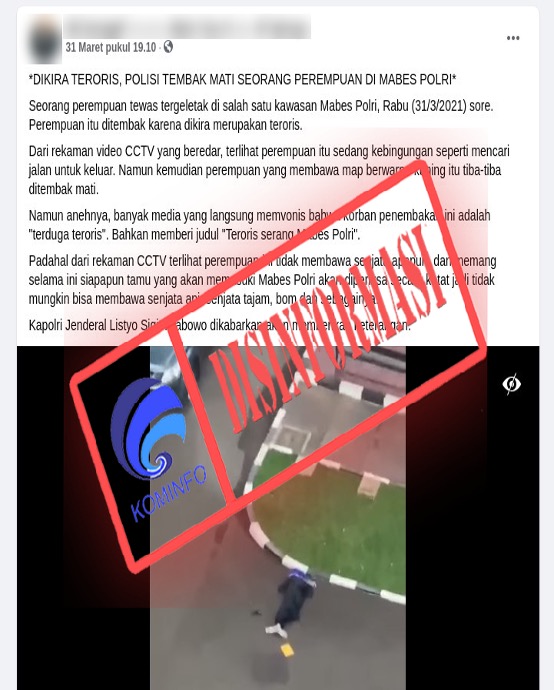 Polisi Tembak Mati Perempuan Tak Bersenjata di Mabes Polri