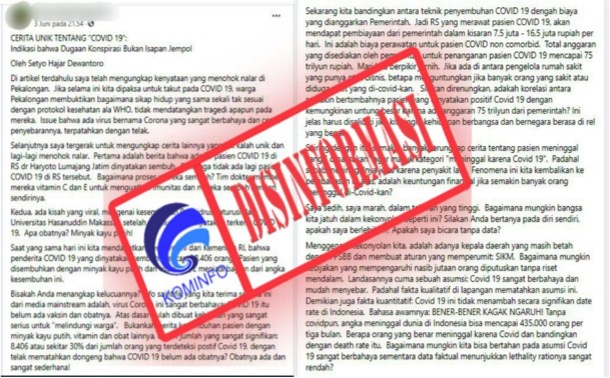 Isi Tulisan yang Berjudul Dugaan Konspirasi Covid-19 Bukan Isapan Jempol