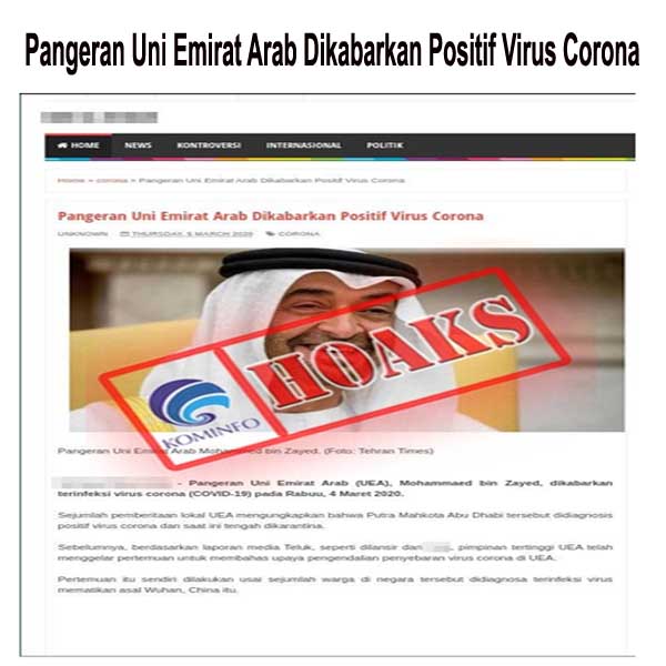 Pangeran Uni Emirat Arab Dikabarkan Positif Virus Corona