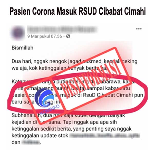 Pasien Corona Masuk RSUD Cibabat Cimahi