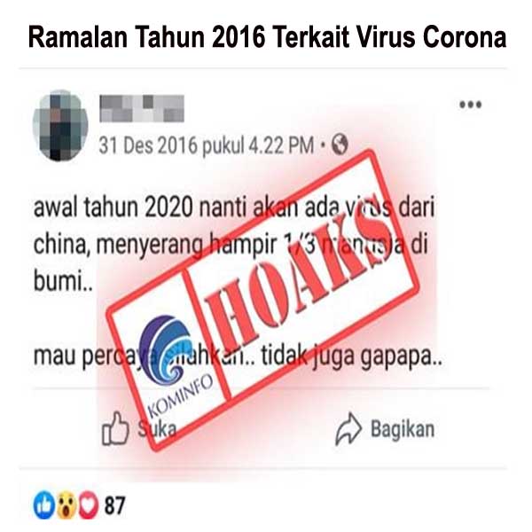 Ramalan Tahun 2016 Terkait Virus Corona