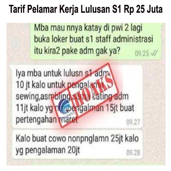 Tarif Pelamar Kerja Lulusan S1 Rp 25 Juta