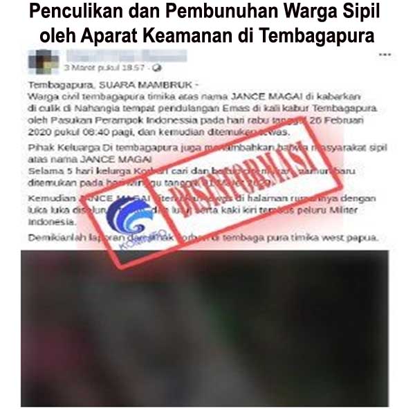 Penculikan dan Pembunuhan Warga Sipil oleh Aparat Keamanan di Tembagapura