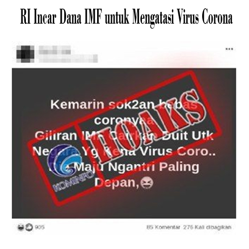 RI Incar Dana IMF untuk Mengatasi Virus Corona