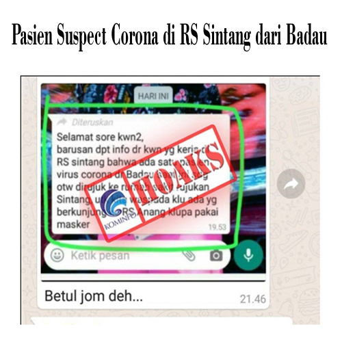 Pasien Suspect Corona di RS Sintang dari Badau