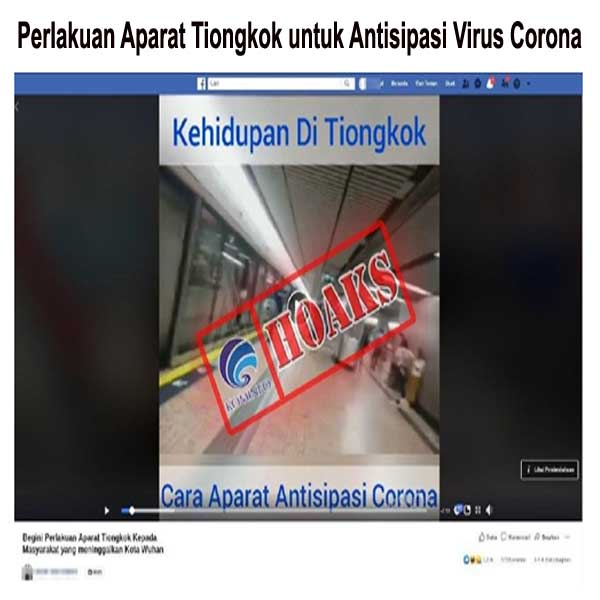 Perlakuan Aparat Tiongkok untuk Antisipasi Virus Corona