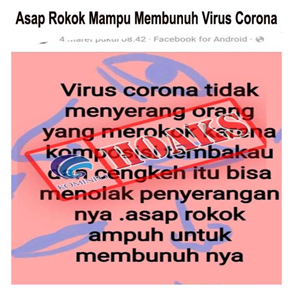 Asap Rokok Mampu Membunuh Virus Corona