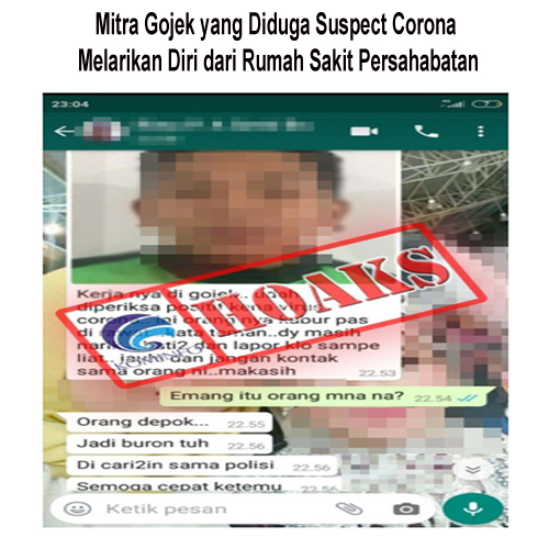 Mitra Gojek yang Diduga Suspect Corona Melarikan Diri dari Rumah Sakit Persahabatan