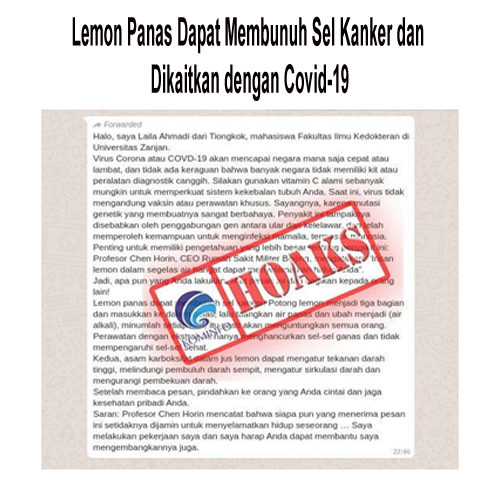 Lemon Panas Dapat Membunuh Sel Kanker dan Dikaitkan dengan Covid-19