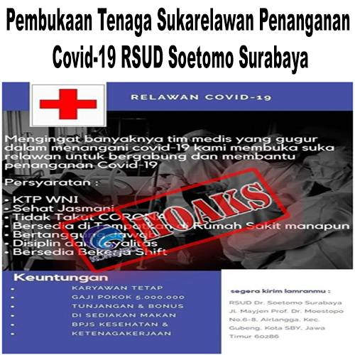 Pembukaan Tenaga Sukarelawan Penanganan Covid-19 RSUD Soetomo Surabaya