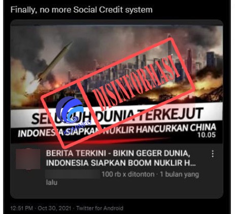 Indonesia Siapkan Persenjataan Nuklir untuk Menyerang Cina