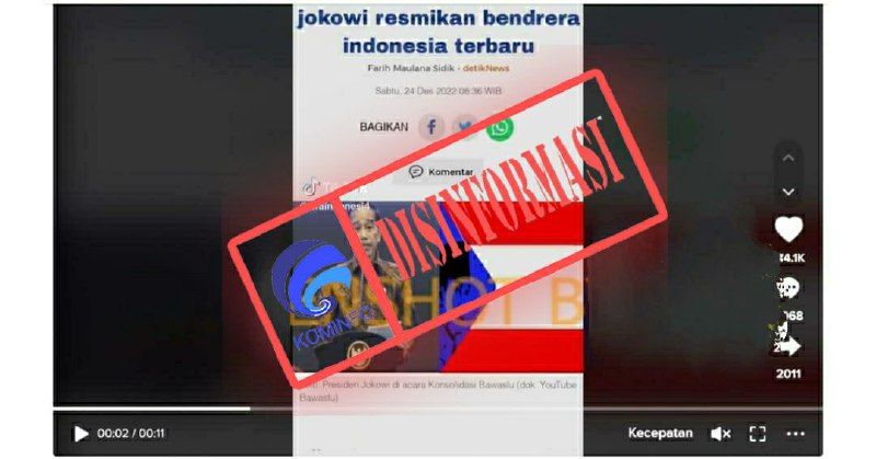 Tangkapan Layar Artikel Detiknews “jokowi resmikan bendera indonesia terbaru”