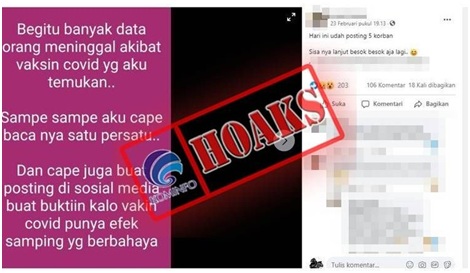 Banyak Data Orang Meninggal karena Vaksin Covid-19