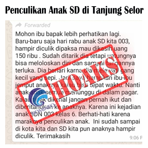 Penculikan Anak SD di Tanjung Selor