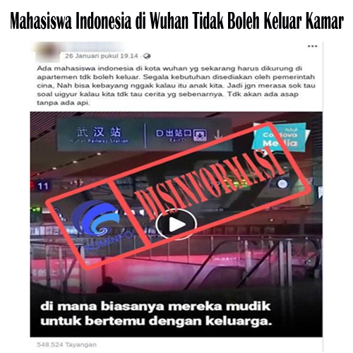 Mahasiswa Indonesia di Wuhan Tidak Boleh Keluar Kamar