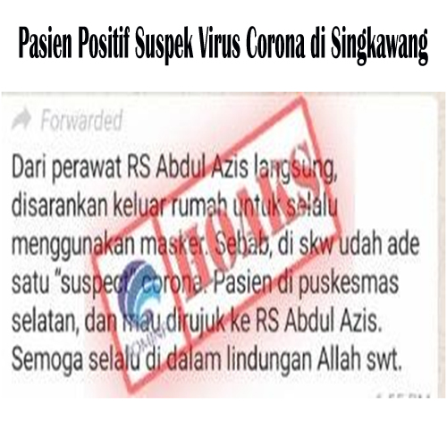 Pasien Positif Suspek Virus Corona di Singkawang