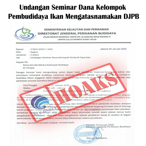 Undangan Seminar Dana Kelompok Pembudidaya Ikan Mengatasnamakan DJPB