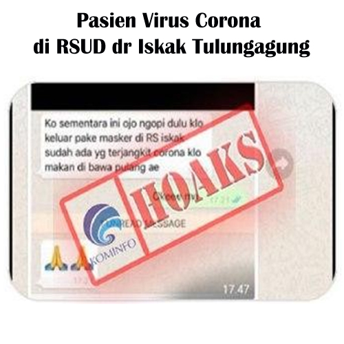 Pasien Virus Corona di RSUD dr Iskak Tulungagung