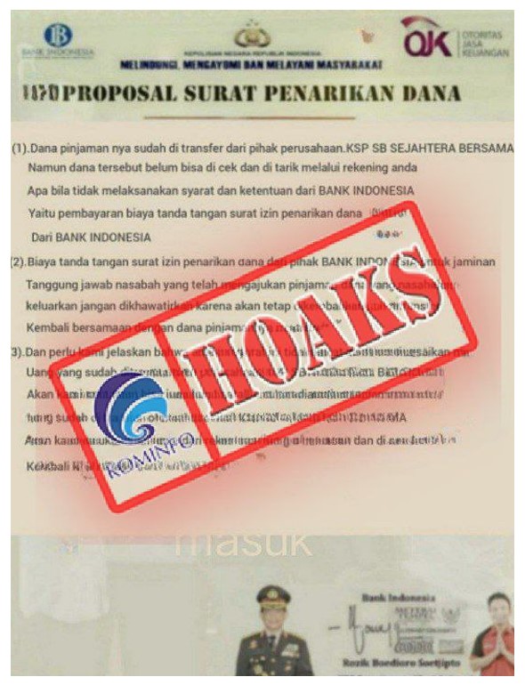Surat Proposal Penarikan Dana Mengatasnamakan Bank Indonesia