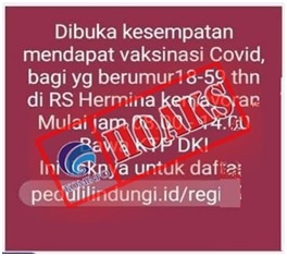 Registrasi Vaksinasi Covid-19 Usia 18-59 Tahun di RS Hermina Kemayoran Melalui Website Pedulilindungi.id