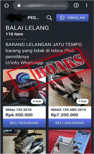 Lelang Online Mengatasnamakan Pegadaian