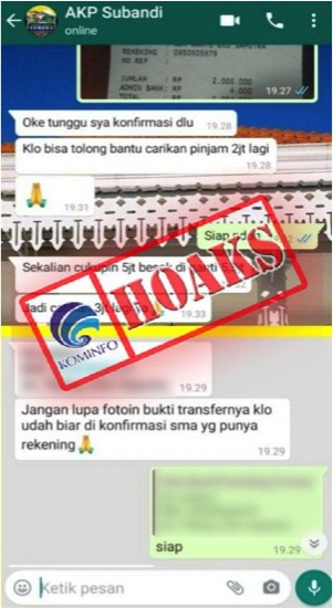 Pesan Whatsapp Mengatasnamakan Kasubaghumas Polresta Banyuwangi