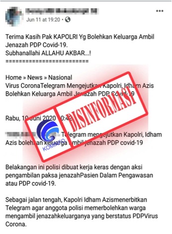 Kapolres Bolehkan Keluarga Jemput Jenazah PDP Covid-19