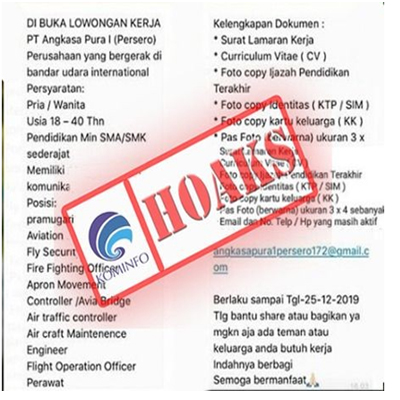 PT Angkasa Pura I Buka Loker Sampai 25 Desember 2019