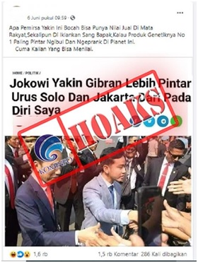 Jokowi Sebut Gibran Lebih Pintar Mengurus Solo dan Jakarta