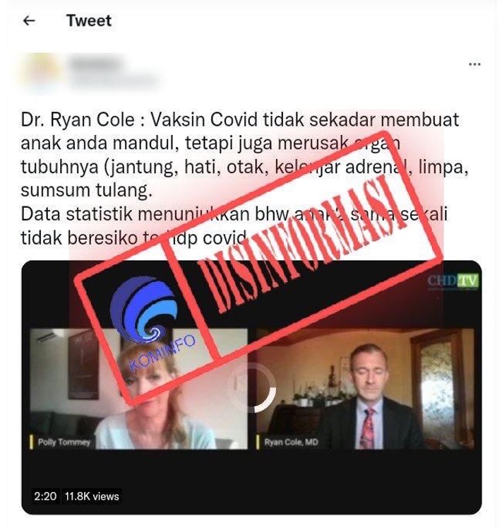 Vaksin Covid-19 Merusak Organ Tubuh Anak-anak