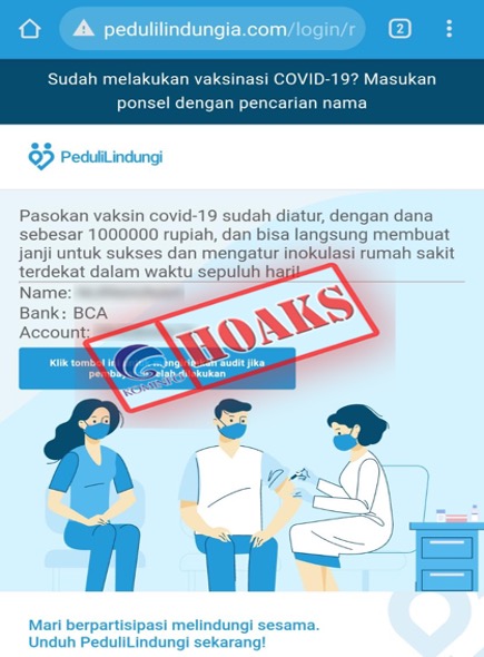 Situs Palsu Mengatasnamakan PeduliLindungi