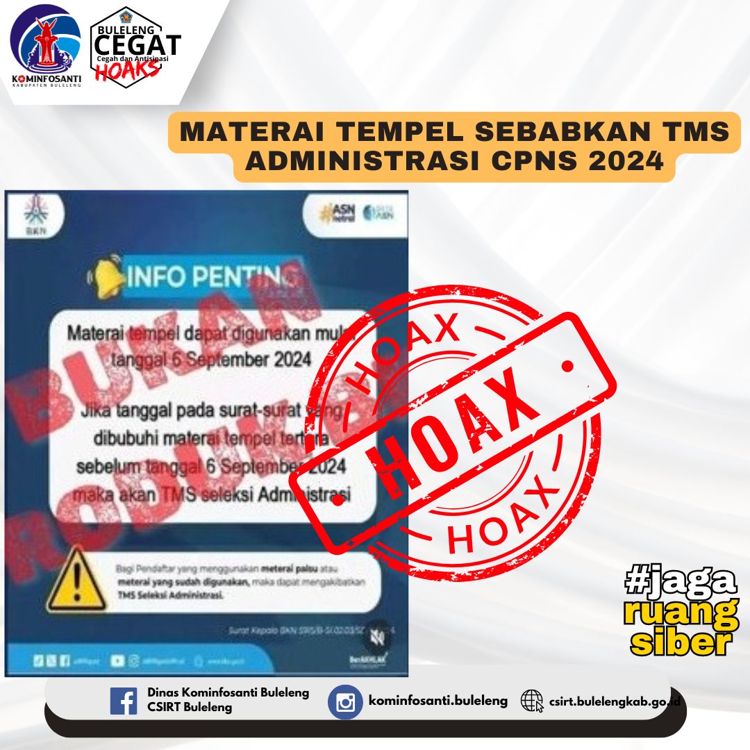 Materai Tempel Sebabkan TMS Administrasi CPNS 2024