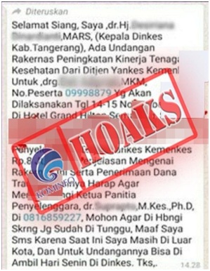 Undangan Rakernas Peningkatan Kinerja Tenaga Kesehatan Mengatasnamakan Dinkes Kab. Tangerang