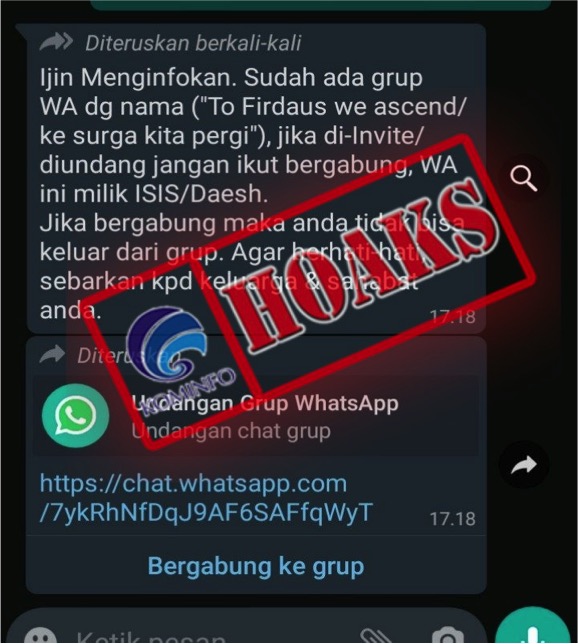 Pesan Grup WhatsApp “To Firdaus We Ascend” atau “Ke Surga Kita Pergi”