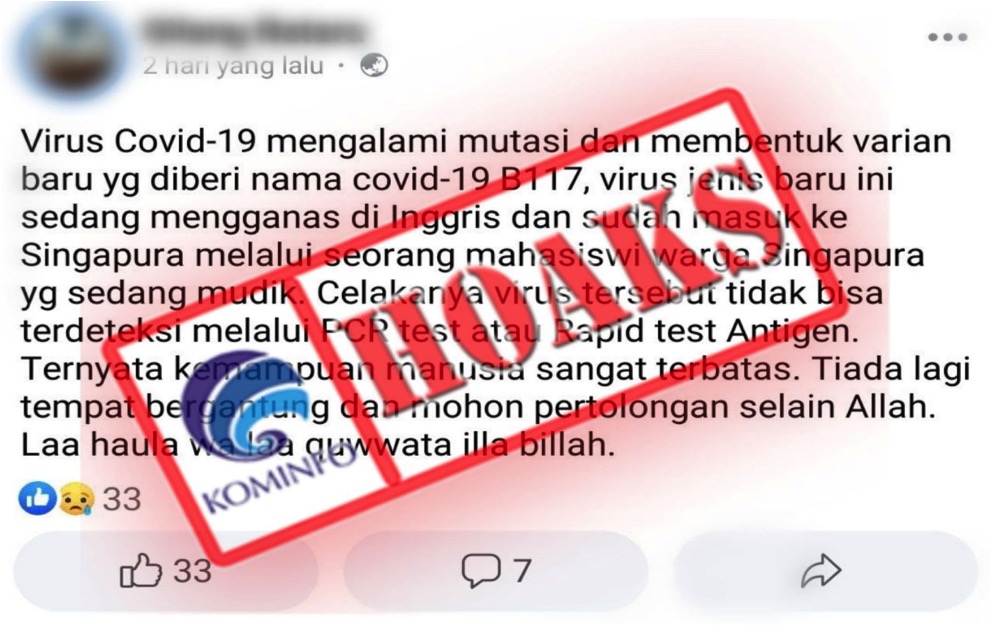 Tes PCR Tidak Bisa Deteksi Varian Baru Virus Covid-19