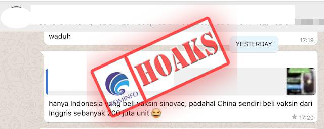 Hanya Indonesia yang Beli Vaksin Sinovac Tiongkok