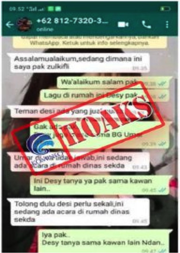 Akun WhatsApp Mencatut Nama Kasatpol PP Lhokseumawe Meminta Pulsa