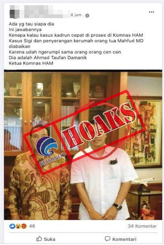 Foto Ketua Komnas HAM Berdua dengan Tommy Soeharto