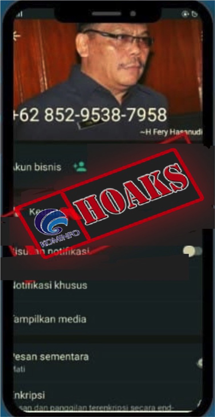 Akun WhatsApp Mengatasnamakan Sekretaris Daerah Kabupaten Pandeglang