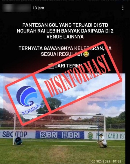 Gawang Stadion Ngurah Rai Terlalu Lebar dan Tidak Sesuai Regulasi