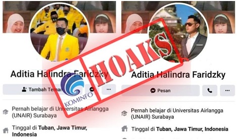 Akun Facebook Mengatasnamakan Bupati Terpilih Tuban, Jawa Timur Aditya Halindra Faridzky